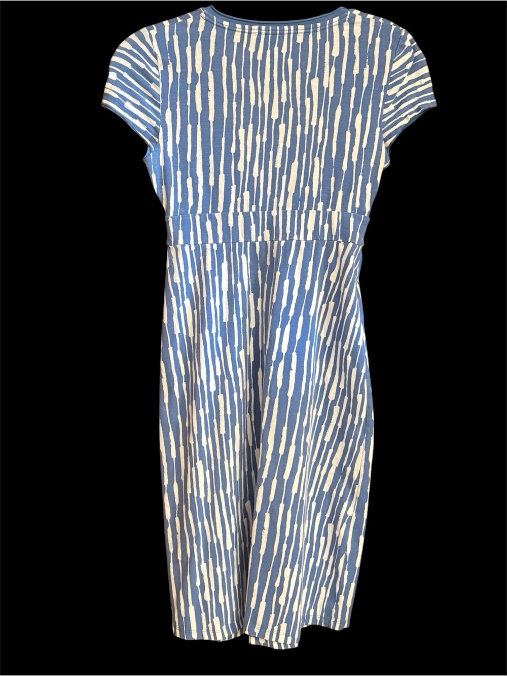 Boden Lola Soft Stretch Blue & White Midi Faux Wrap Dress Sz 2 - Picture 3 of 5